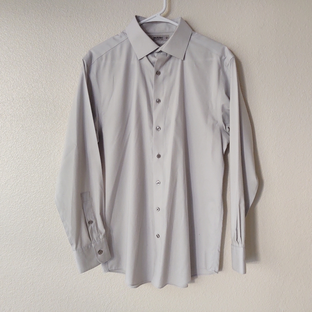 MURANO |‎ Solid Gray Dress Shirt